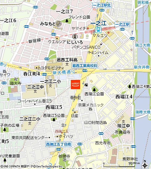 まいばすけっと西瑞江5丁目店付近の地図